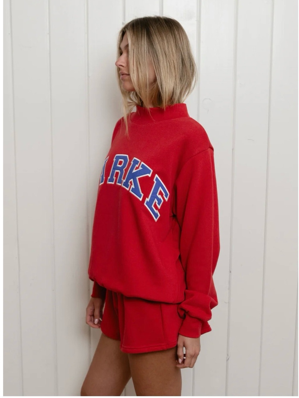 PARKE HERITAGE Low Tide Varsity Mockneck Sweatshirt Sail + Drift L/XL - Picture 2 of 4